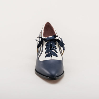 Bernadette Edwardian Oxfords (Navy/Ivory)