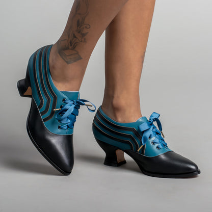 Bernadette Women's Edwardian Oxfords (Blue/Black)