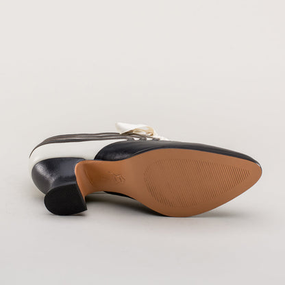 Bernadette Edwardian Oxfords (Ivory/Black)