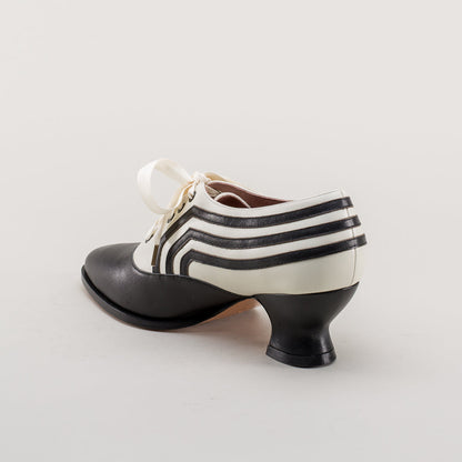 Bernadette Edwardian Oxfords (Ivory/Black)