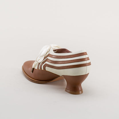 Bernadette Edwardian Oxfords (Tan/Ivory)