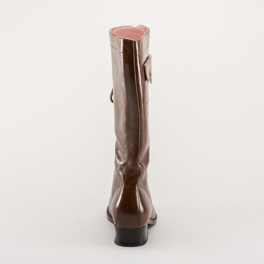 Bessie Vintage Aviator Boots (Brown)