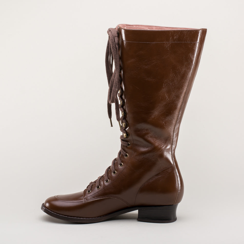 Bessie Vintage Aviator Boots (Brown)