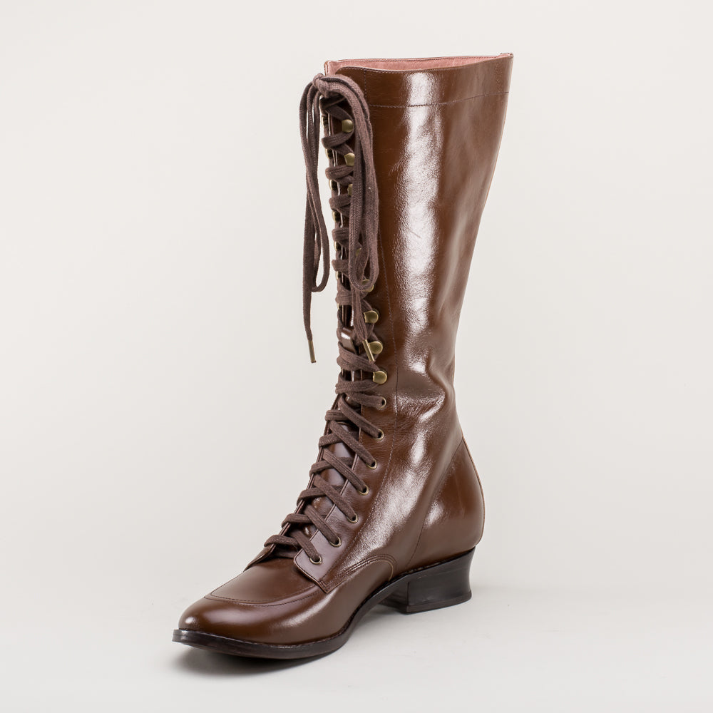 Bessie Vintage Aviator Boots (Brown)