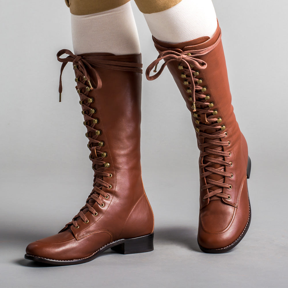 Bessie Vintage Aviator Boots (Tan)