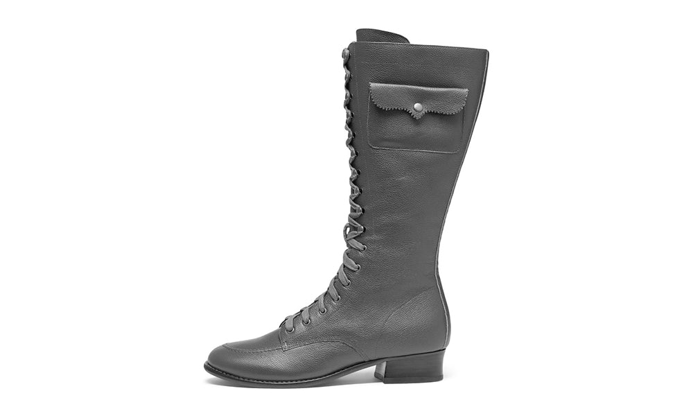 Bessie Vintage Aviator Boots Wide (Olive Green)