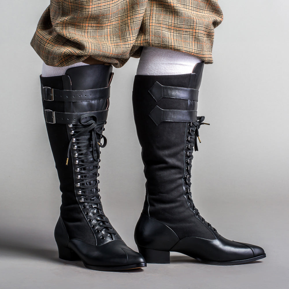 Cambridge Edwardian Bicycle Boots (Black/Black)