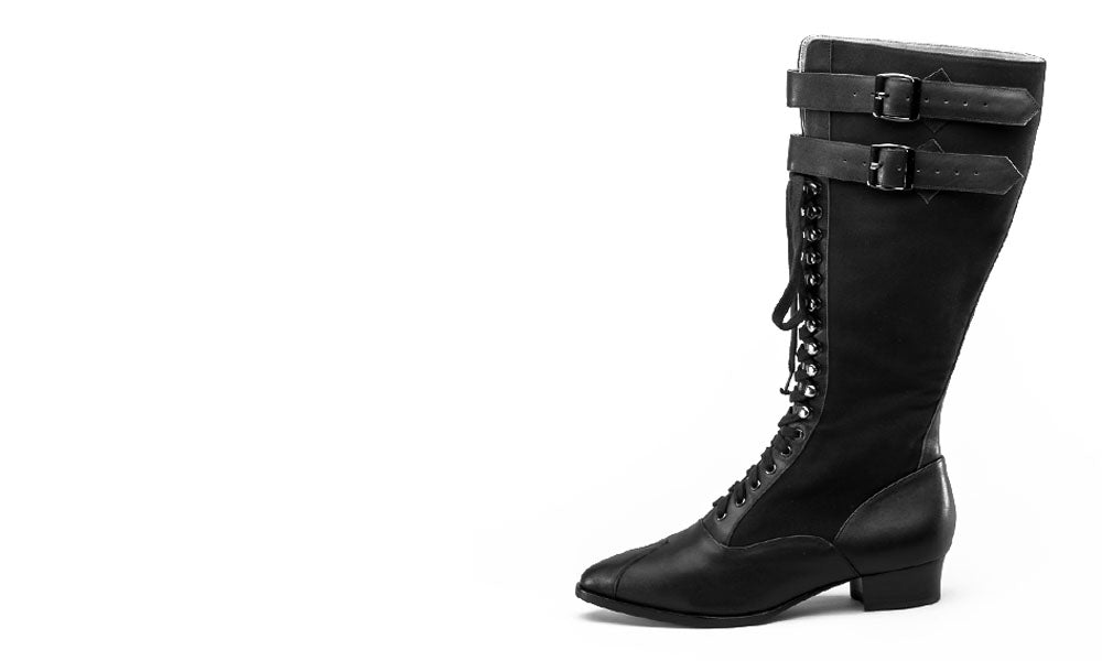 Cambridge Edwardian Bicycle Boots (Black/Black)