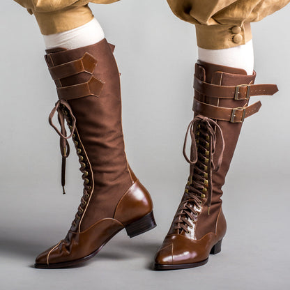 Cambridge Edwardian Bicycle Boots (Brown/Brown)