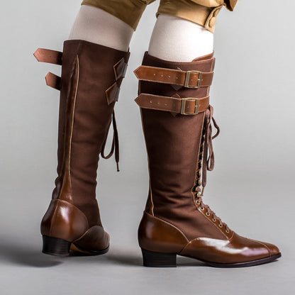 Cambridge Edwardian Bicycle Boots (Brown/Brown)