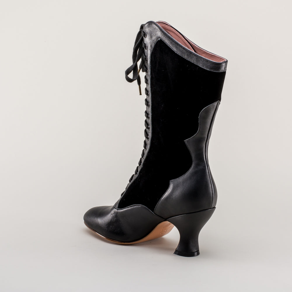 Camille Edwardian Boots (Black/Black)