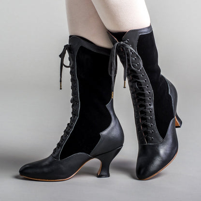 Camille Edwardian Boots (Black/Black)