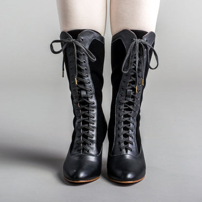 Camille Edwardian Boots (Black/Black)