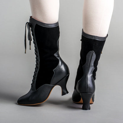 Camille Edwardian Boots (Black/Black)