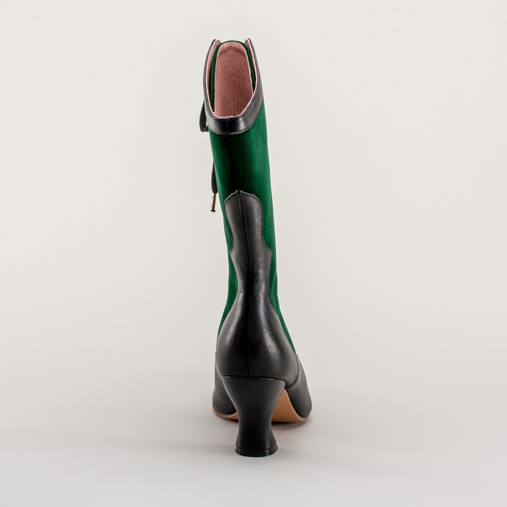 Camille Edwardian Boots (Black/Green)