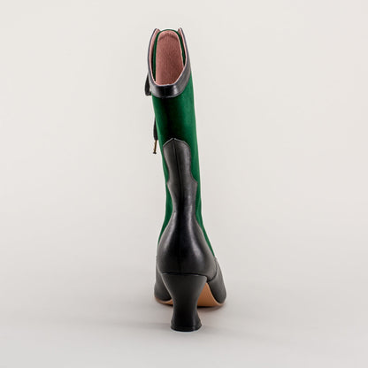 Camille Edwardian Boots (Black/Green)
