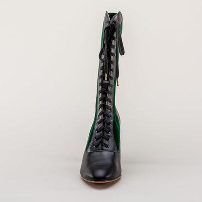 Camille Edwardian Boots (Black/Green)