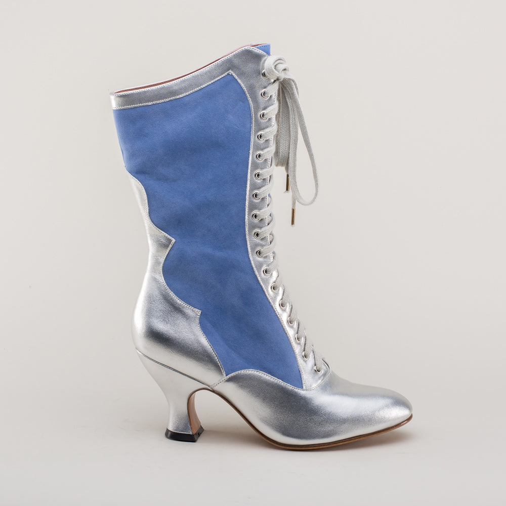 Star Princess Camille Edwardian Boots (Silver/Blue)