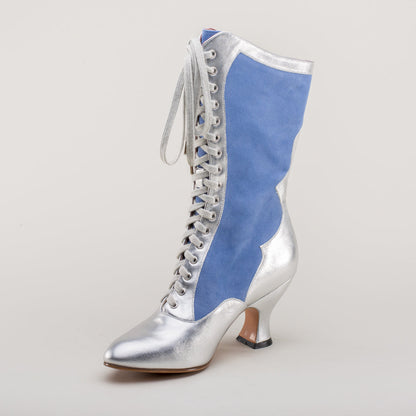 Star Princess Camille Edwardian Boots (Silver/Blue)