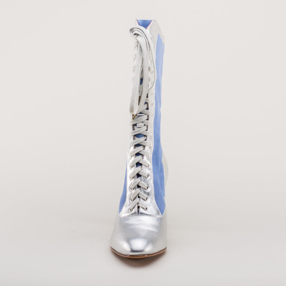 Star Princess Camille Edwardian Boots (Silver/Blue)