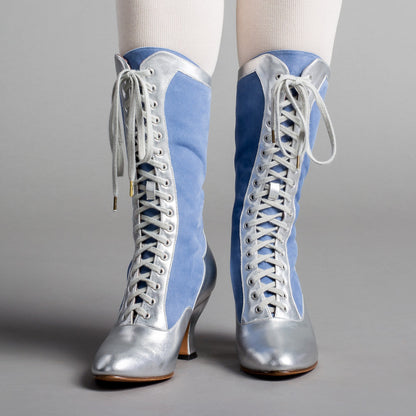 Star Princess Camille Edwardian Boots (Silver/Blue)