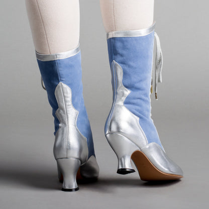 Star Princess Camille Edwardian Boots (Silver/Blue)