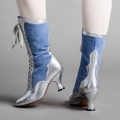 Star Princess Camille Edwardian Boots (Silver/Blue)