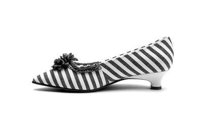 Josephine 18th Century Pumps (Charcoal/White)