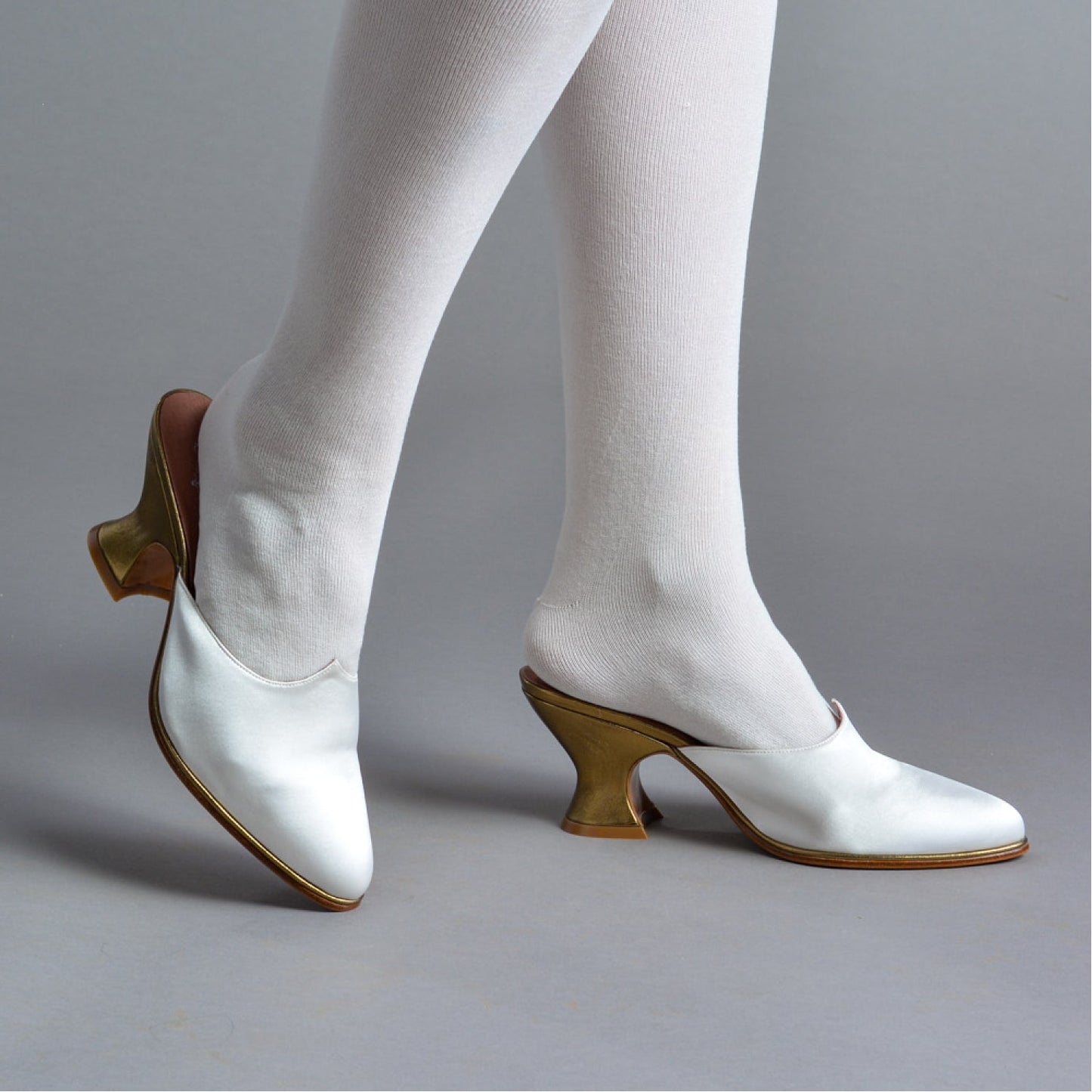 Charlotte 18th Century Mules (Ivory)