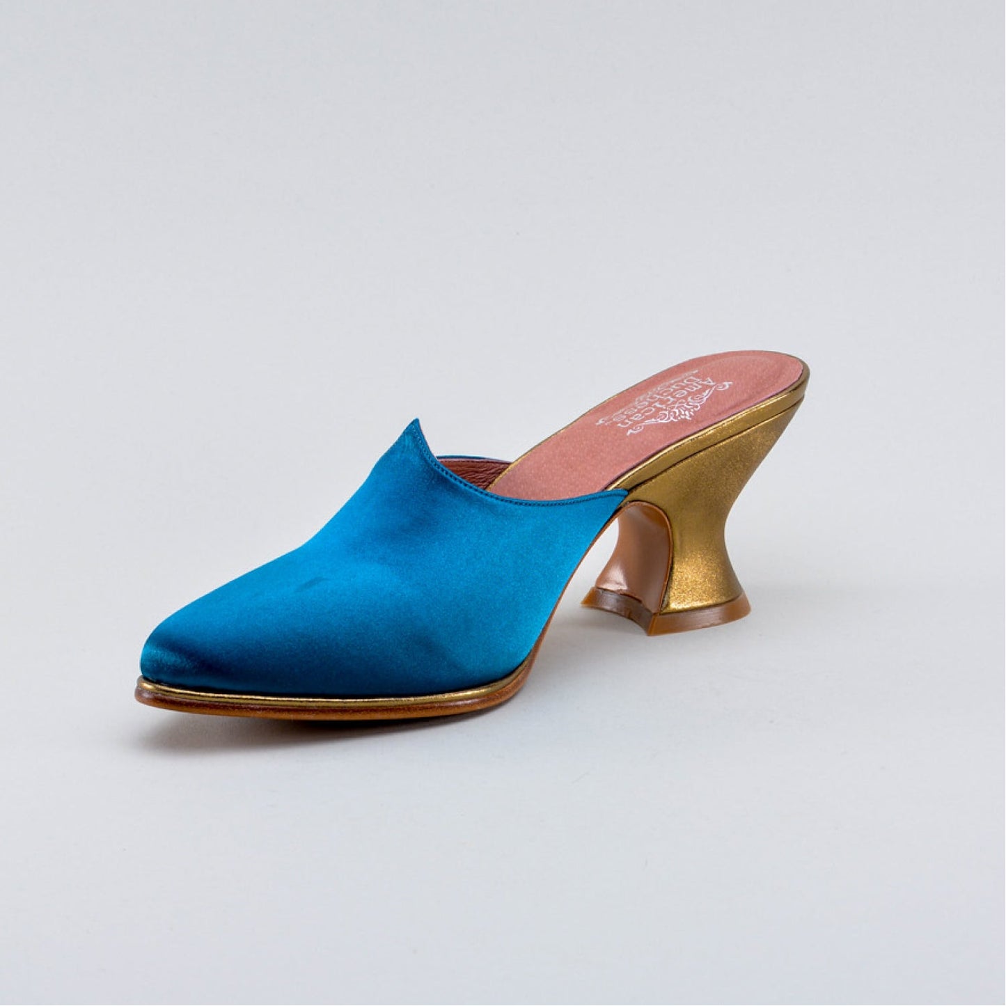 Charlotte 18th Century Mules (Teal)