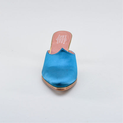 Charlotte 18th Century Mules (Teal)