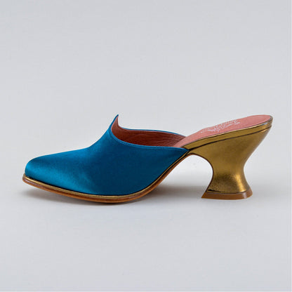 Charlotte 18th Century Mules (Teal)