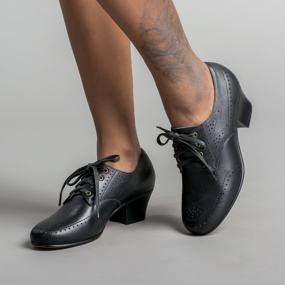 Claire 1940's Oxfords Wide (Black)