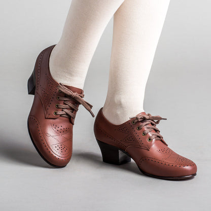 Claire 1940's Oxfords Wide (Brown)