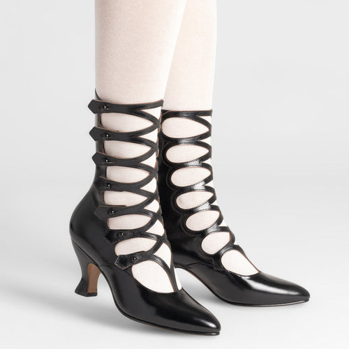 Cleo Edwardian Boots Wide (Black)