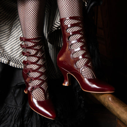 Cleo Edwardian Boots Wide (Pale Gold)