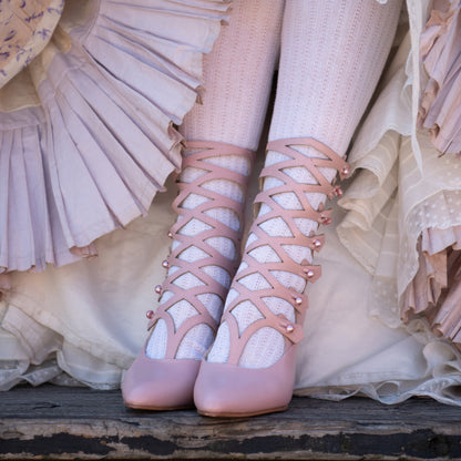 Cleo Edwardian Boots (Pink)