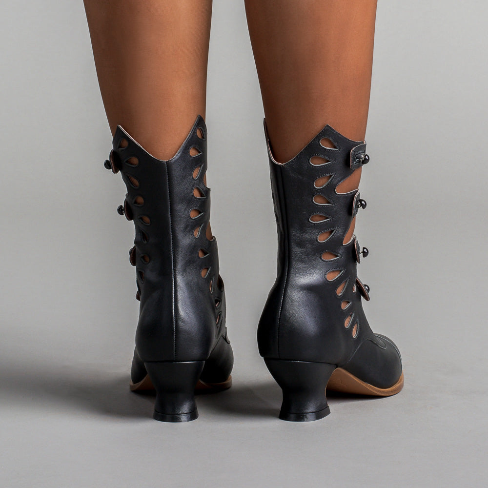 Colette Edwardian Button Boots (Black)