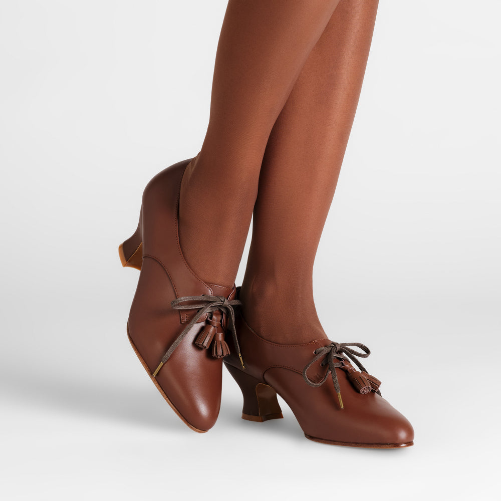PRE-ORDER Cordelia Edwardian Oxfords (Chestnut)