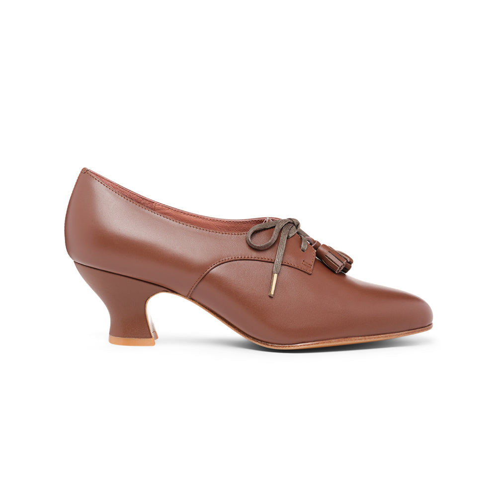 PRE-ORDER Cordelia Edwardian Oxfords (Chestnut)