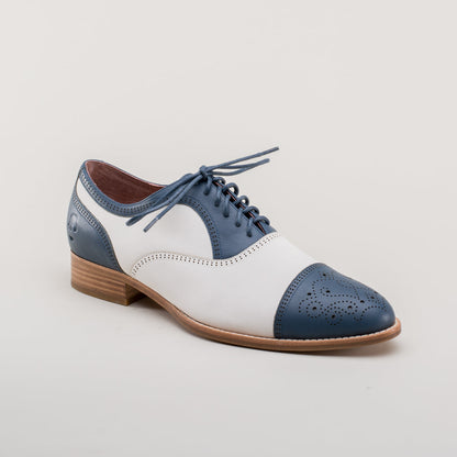 Dandy Men's Vintage Cap Toe Oxfords (Blue/White)