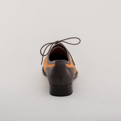 Dandy Men's Vintage Cap Toe Oxfords (Brown/Cognac)