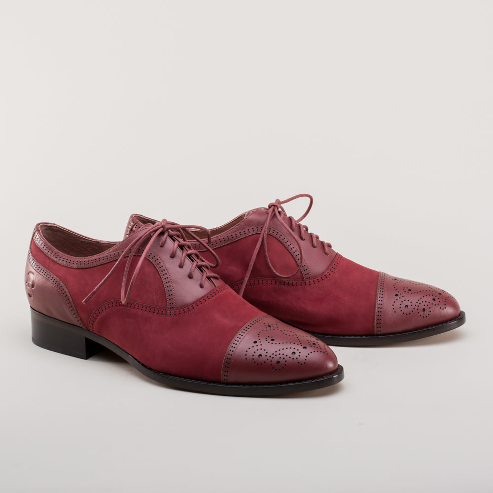 Dandy Men's Vintage Cap Toe Oxfords (Oxblood)