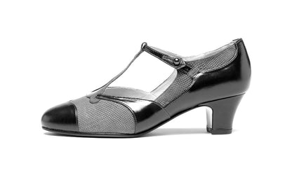 Doris 1920s Pumps Wide (Navy/Black)