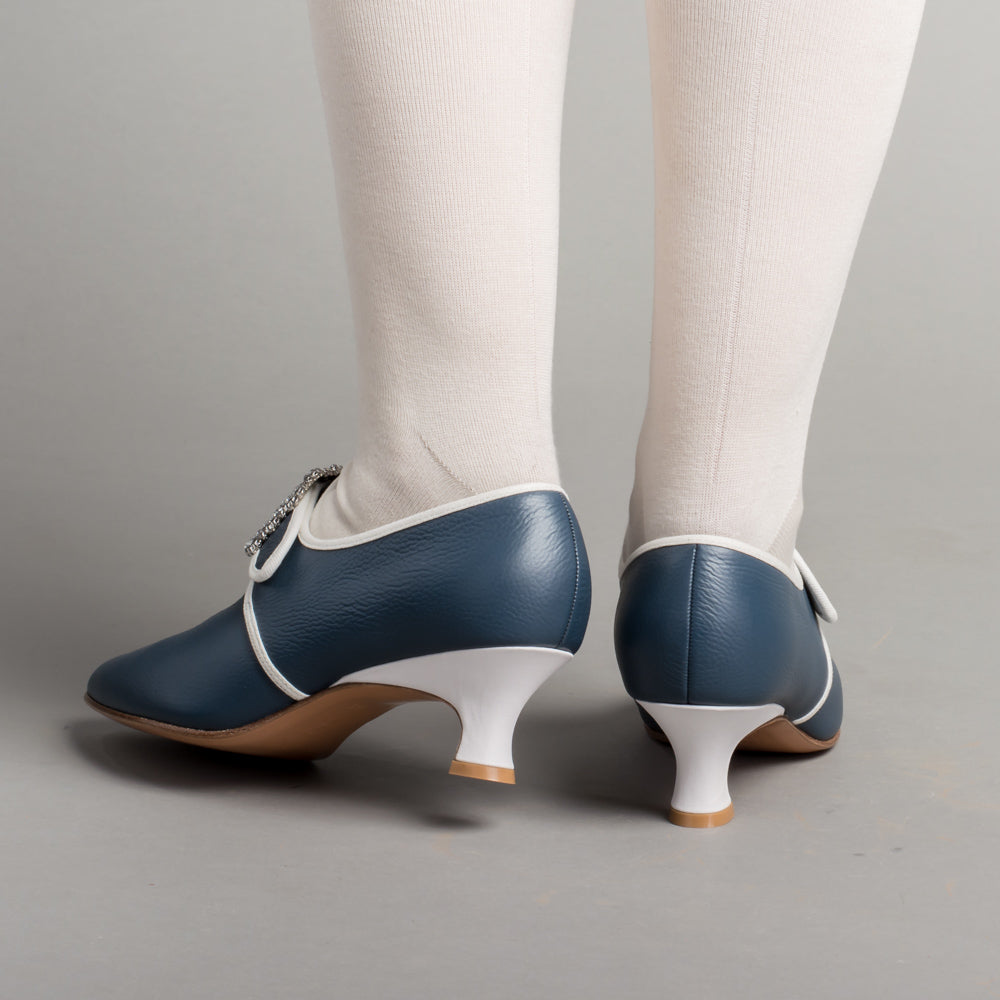 Dunmore 18th Century Shoes (Blue/White)
