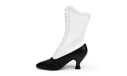 Edith Edwardian Boots (Black/Ivory)