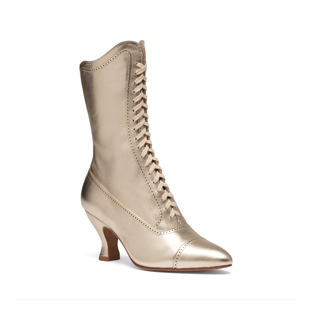 Edith Edwardian Boots Wide (Gold)