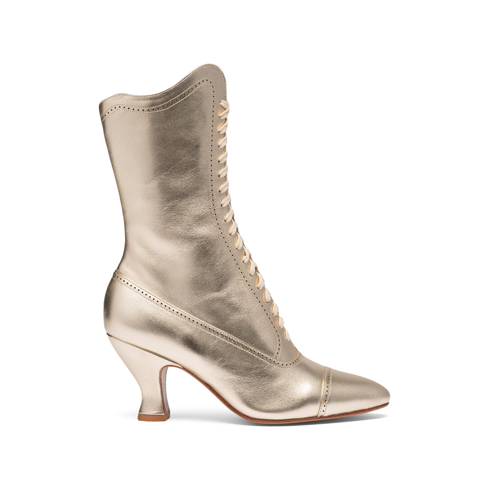 Edith Edwardian Boots (Gold)