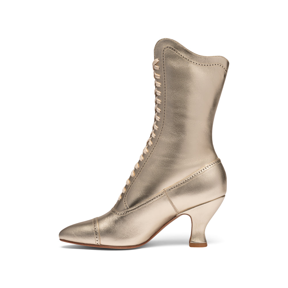 Edith Edwardian Boots Wide (Gold)