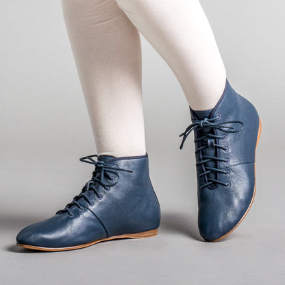 Emma Regency Leather Boots (Navy)